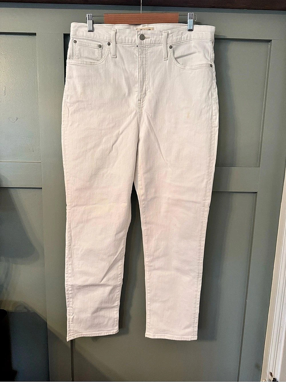 Madewell Classic Straight Jean Straight Leg Jeans White Waist 32 tall
